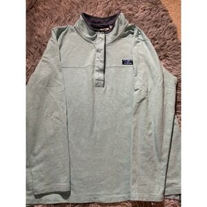 LL Bean Jacket Men's XL Fleece Pullover‎ Sweater Quarter Snap Light Blue